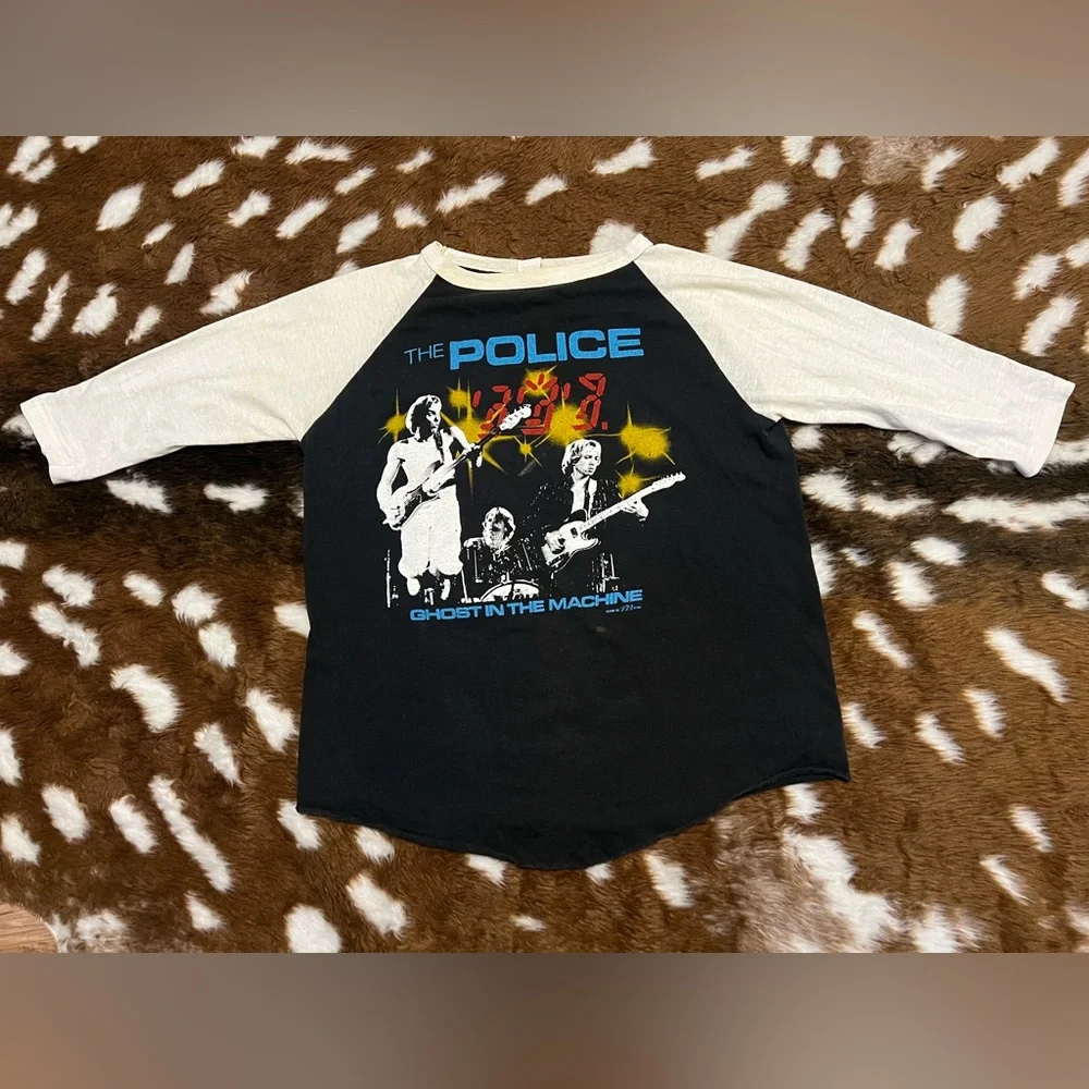 Rare HTF VTG Single Stitch The Police Band Concert Tour 80s Raglan T-shirt - Picture 1 of 16